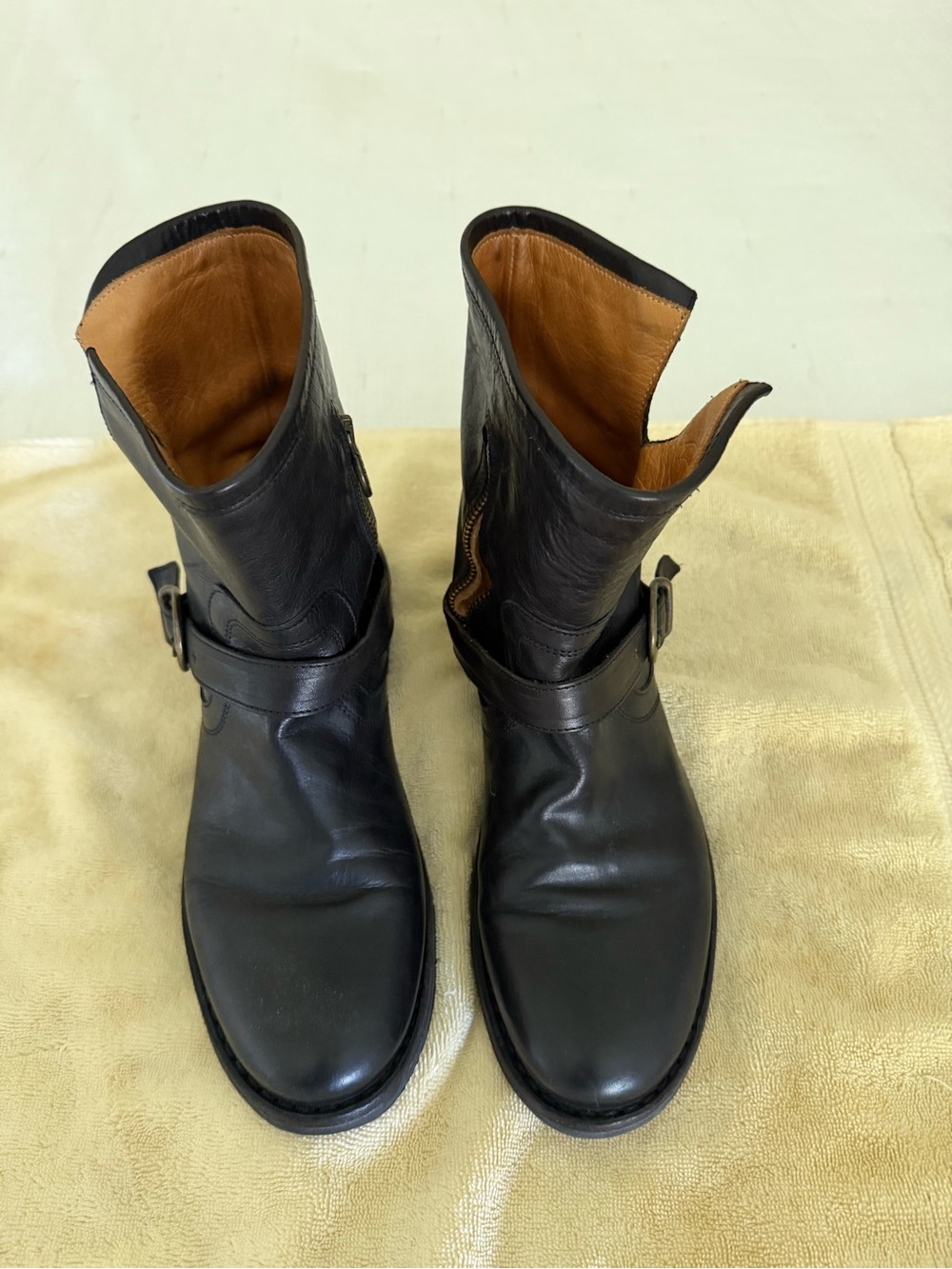 Fiorentini + Baker Black Leather Buckle Ankle Boots